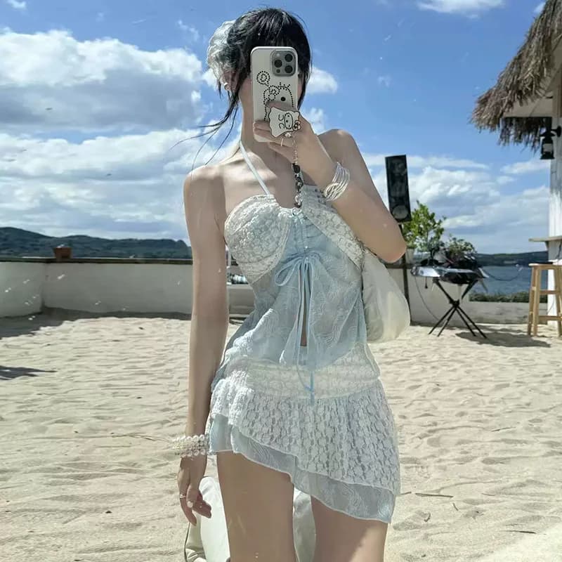 Maillot de bain femme trois pièces, nouveau style, bikini amincissant, idéal pour la plage et les so