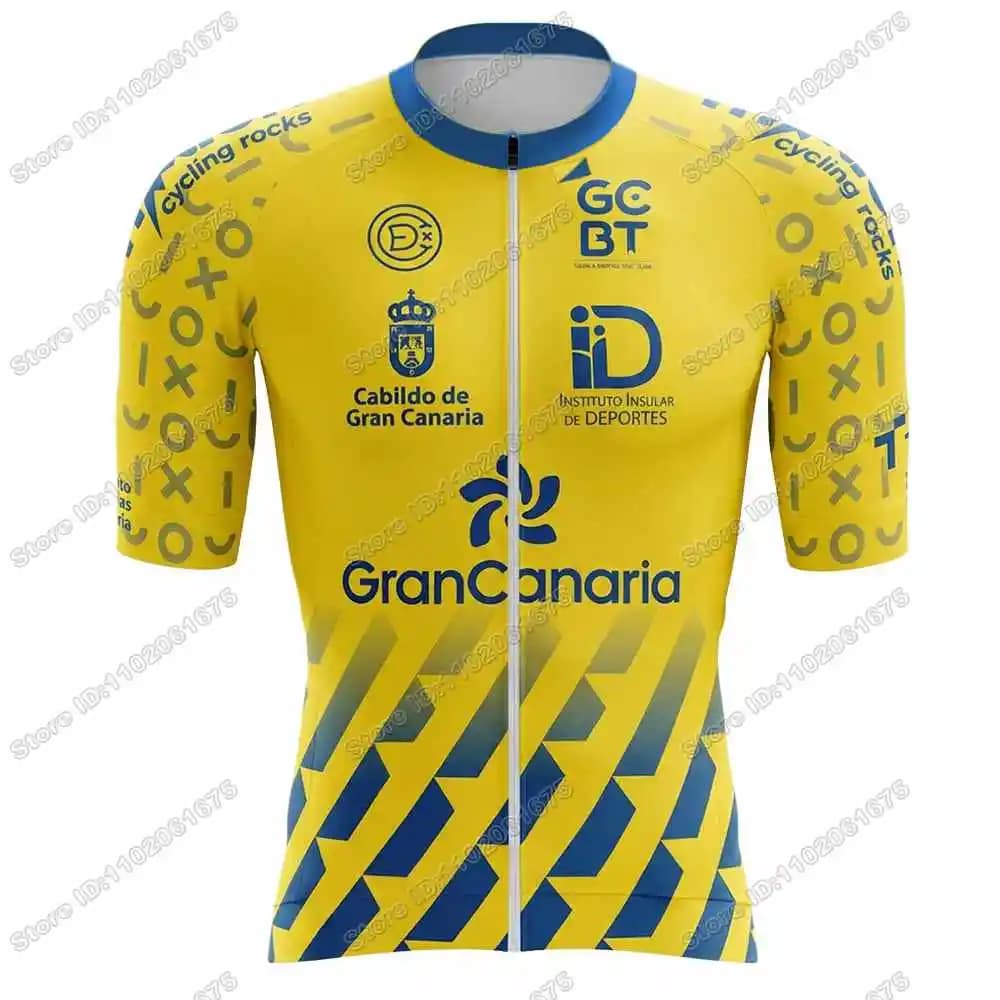 Maillot de cyclisme Équipe cycliste Gran Canaria 2026 Été Vêtements de cyclisme Espagne Cuissard et 