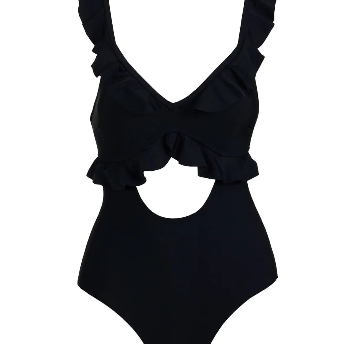 Maillot de bain une pièce dos nu, Sexy, avec ourlet en dentelle, dissimule le ventre, flatteur, amin