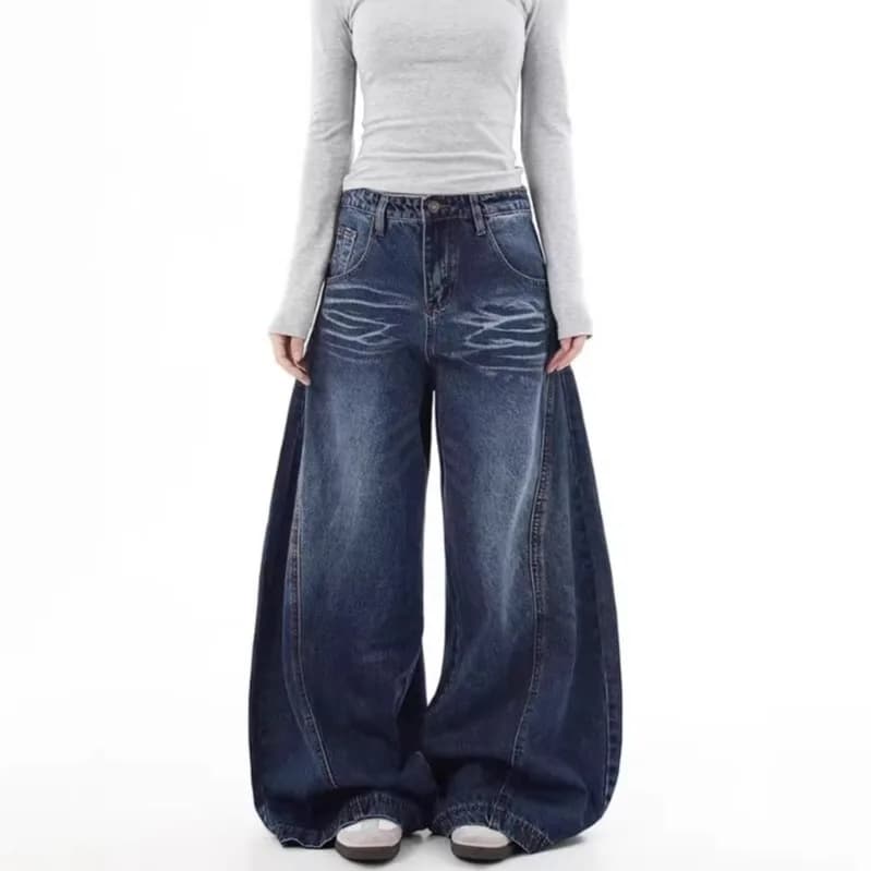 Jean taille haute à jambe large pour femme, coupe droite ample, nouveau modèle amincissant, longueur