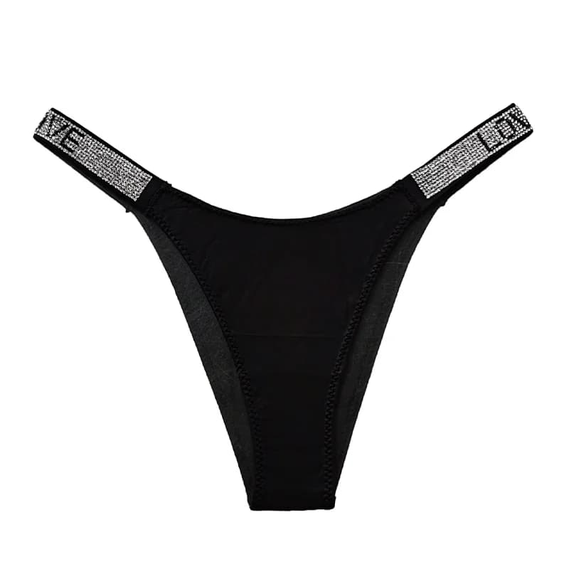 Brillant strass string femmes taille basse culottes sous-vêtements Sexy dames slips Lingere culotte 