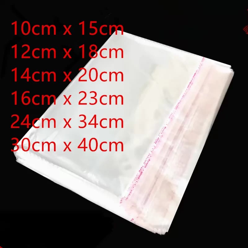 Sac d'emballage en plastique scellé auto-adhésif Transparent OPP de grande taille, sac OPP en Cellop