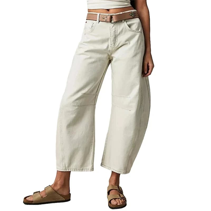 Jean en Denim à Jambes Larges pour Femme, Pantalon Décontracté, Taille Basse, Baggy, Style Boyfriend