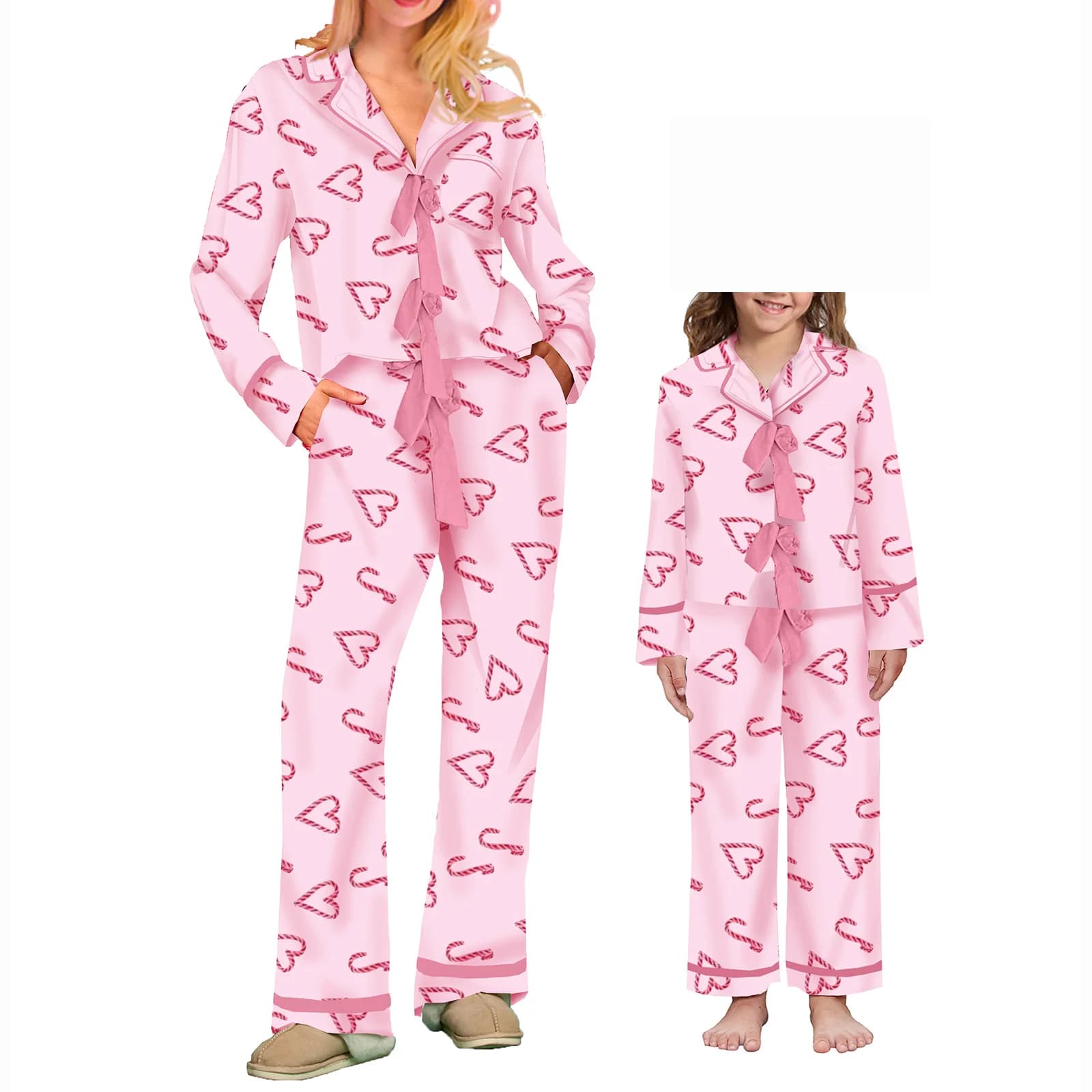 Ensemble de pyjama assressentimaman et moi, vêtements de nuit assortis pour la famille, nœud et cœur