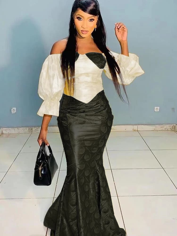 Grande taille Bazin Riche Boubou |   Robes d'invitées de mariage africaines de luxe 2025 |   Robe él
