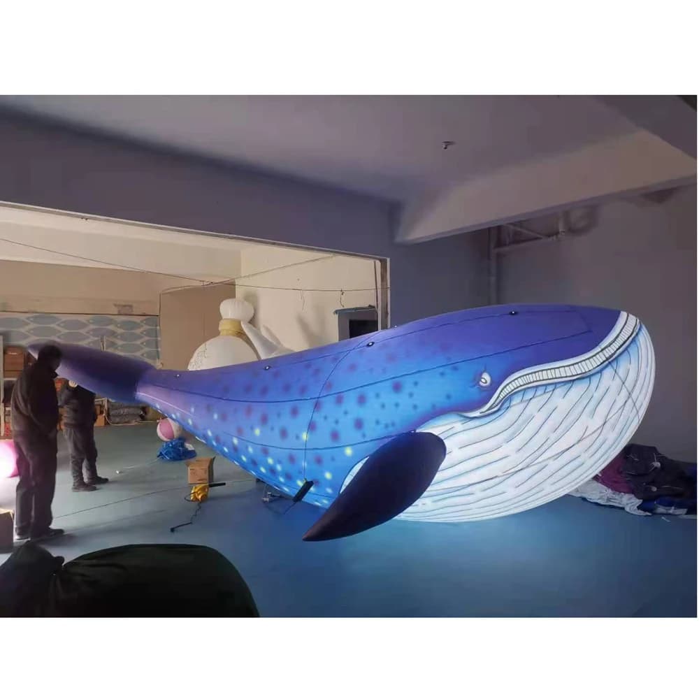 Requin baleine gonflable avec lumières, animal scellé, mascotte d'océan hermétique, vraie baleine an