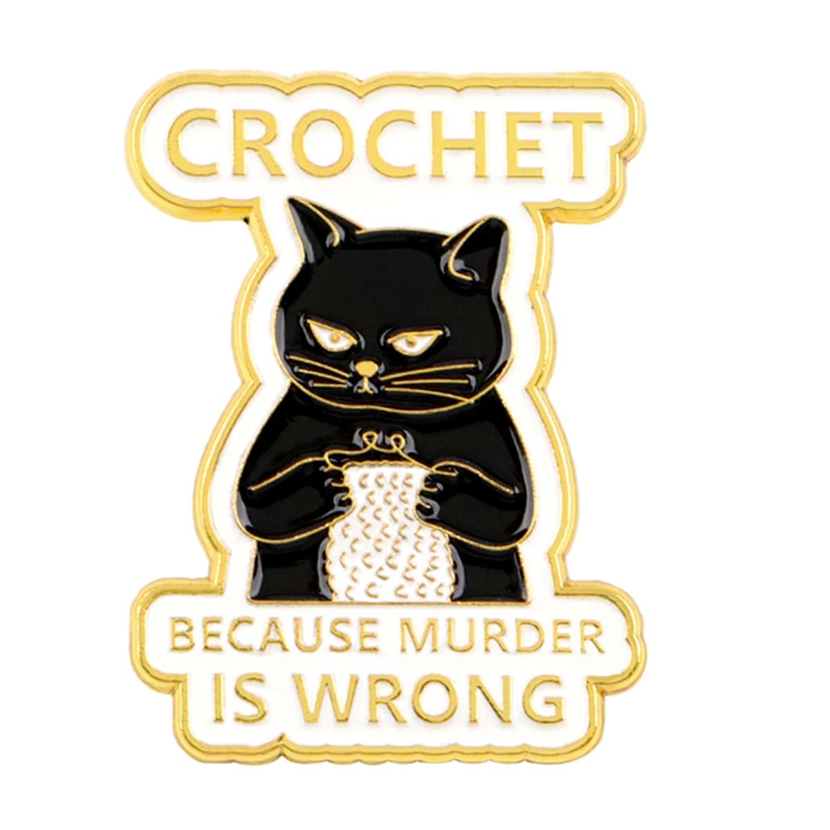 Dessin animé chat noir Crochet émail broche animaux Badges sur sac à dos broches pour femmes épingle