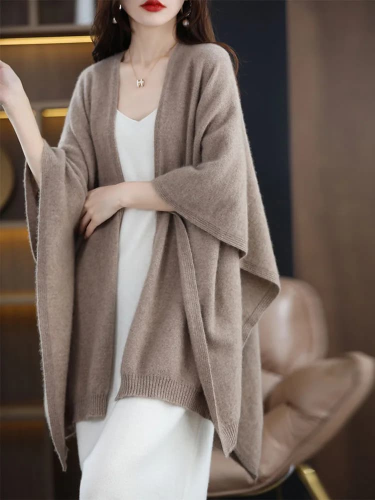 100% laine mérinos femmes grande taille pull décontracté Simple Cardigan laine tricots automne hiver
