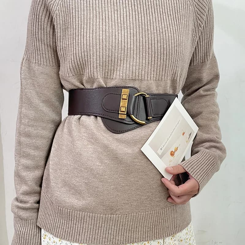Ceinture élastique élégante et minimaliste pour femme avec ceinture large décorative - Ceinture élas