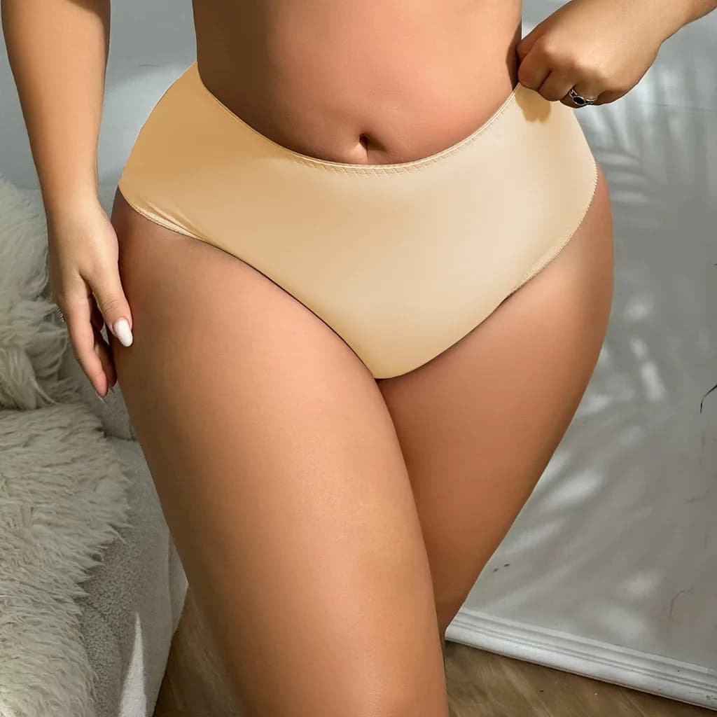 PARIFAIRY femmes grande taille confort mince sous-vêtements grande taille Simple plaine culotte 0XL 