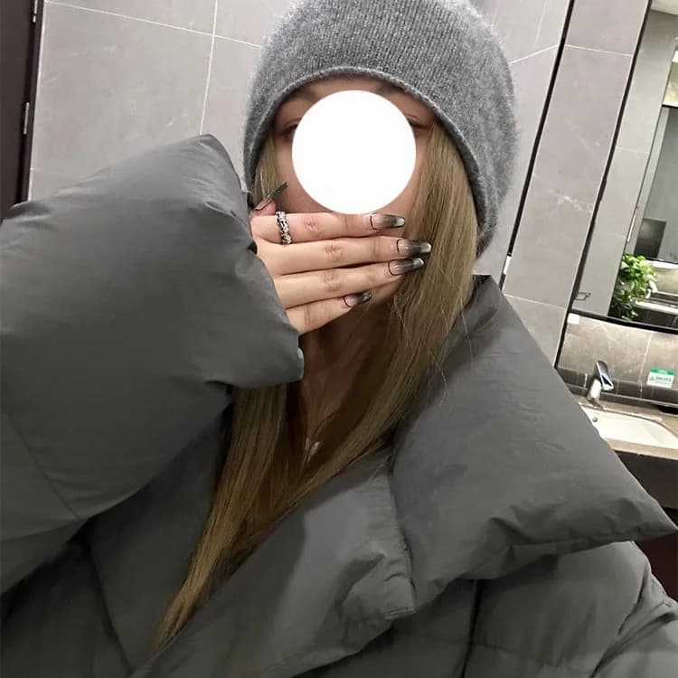 Veste en duvet de coton gris haut de gamme pour femmes, grande taille, automne et hiver 2025, nouvea