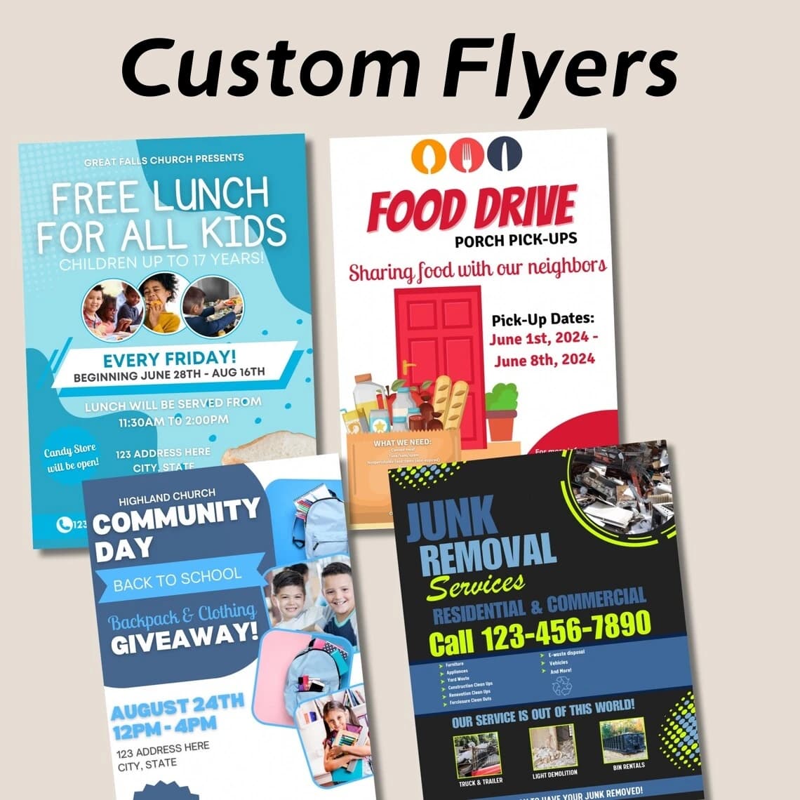 Flyers personnalisés pour petites entreprises A6/A5/A4 Flyers en papier premium Liste de prix Introd