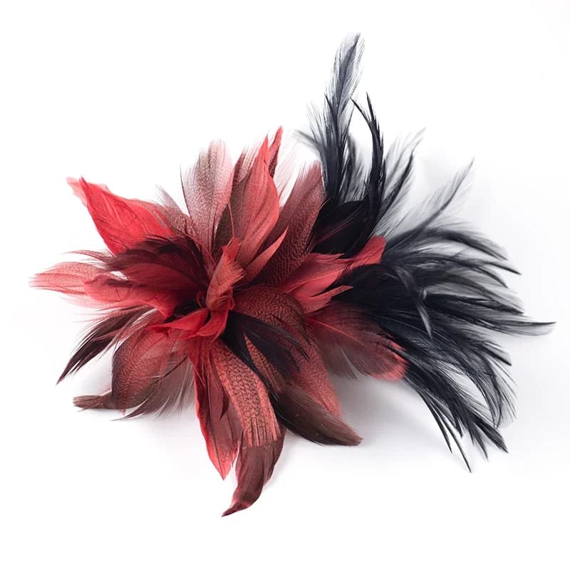 Vêtements de sauna élégants pour femmes, accessoires pour cheveux de mariage, plumes et fleurs, 1 pi