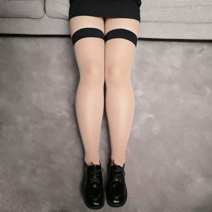 Bas transparents grande taille au-dessus du genou, chaussettes longues pour femmes corpulentes, bas 