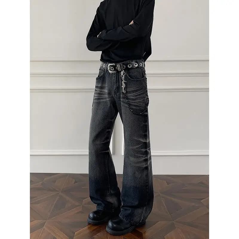Jean slim fit taille plus, fermeture éclair, bouton, denim délavé vintage, coupe bootcut, extensible