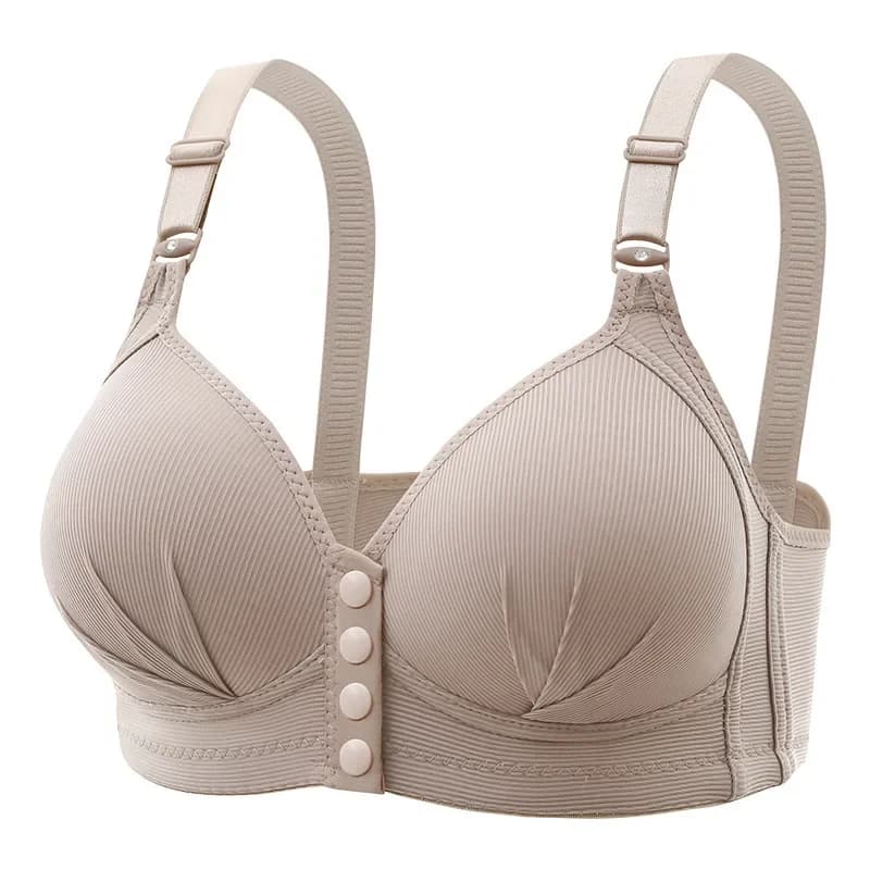 Soutien-gorge à boutons sur le devant sans armatures, sous-vêtement respirant, confortable, sans tra