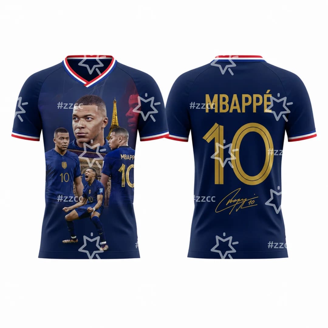 Maillot de football Kylian Mbappé 2026 – Tenue de match et d'entraînement – T-shirt sport d'été pour