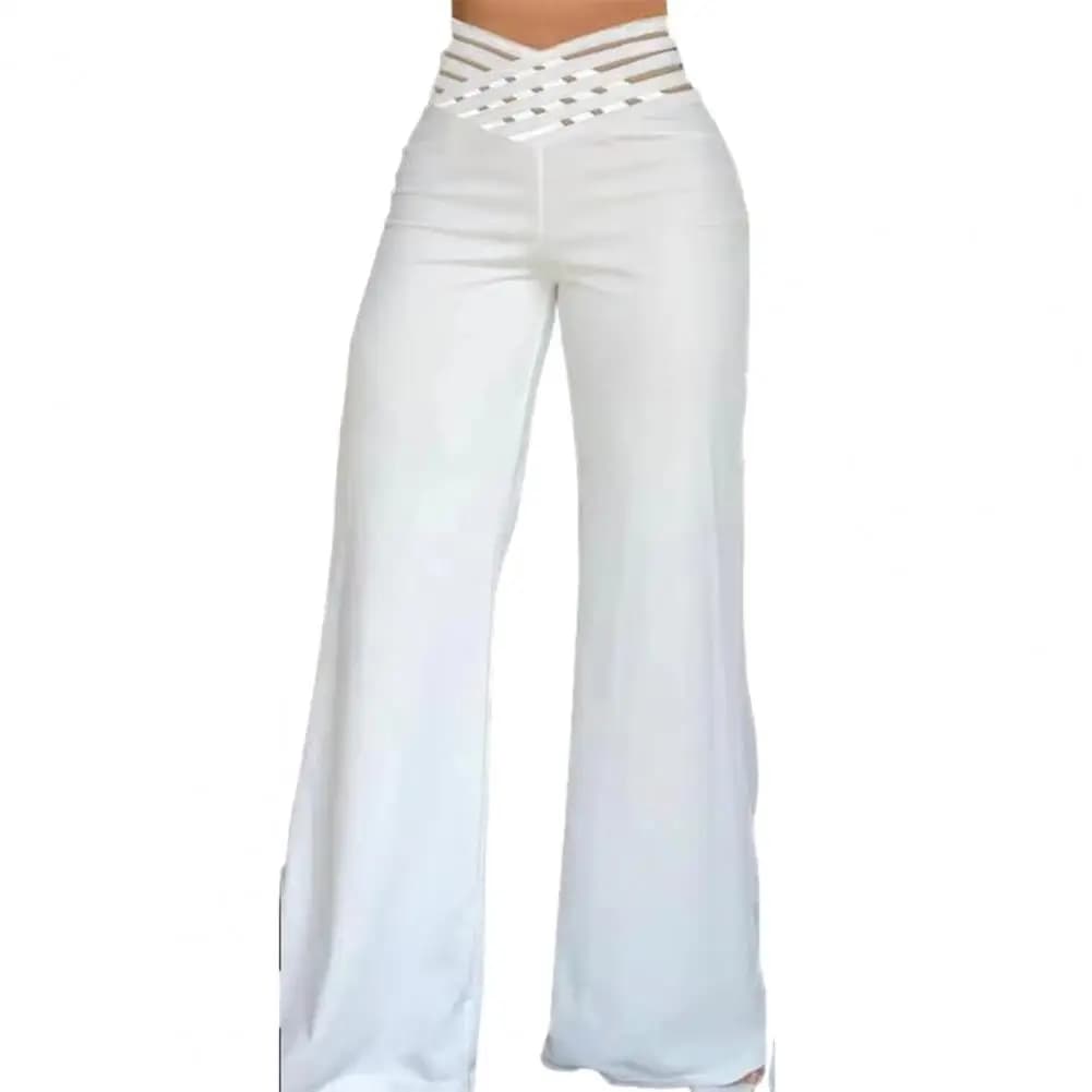 Pantalons larges pour femmes, taille haute, jambes larges, pantalons longs, taille haute, jambes lar