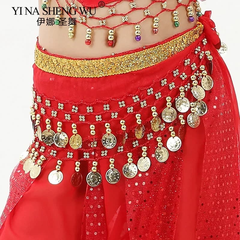 Chaîne de taille de danse du ventre, ceinture de danse indienne Bollywood avec pièces métalliques, é