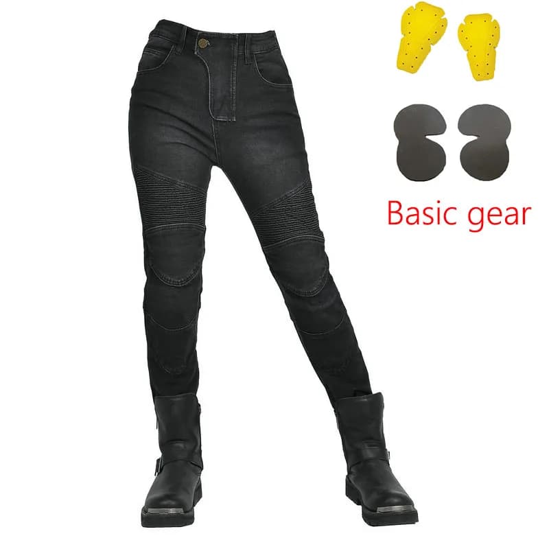 Pantalon de moto taille haute pour femmes, jean d'équitation, Anti-chute, pantalon de moto classique