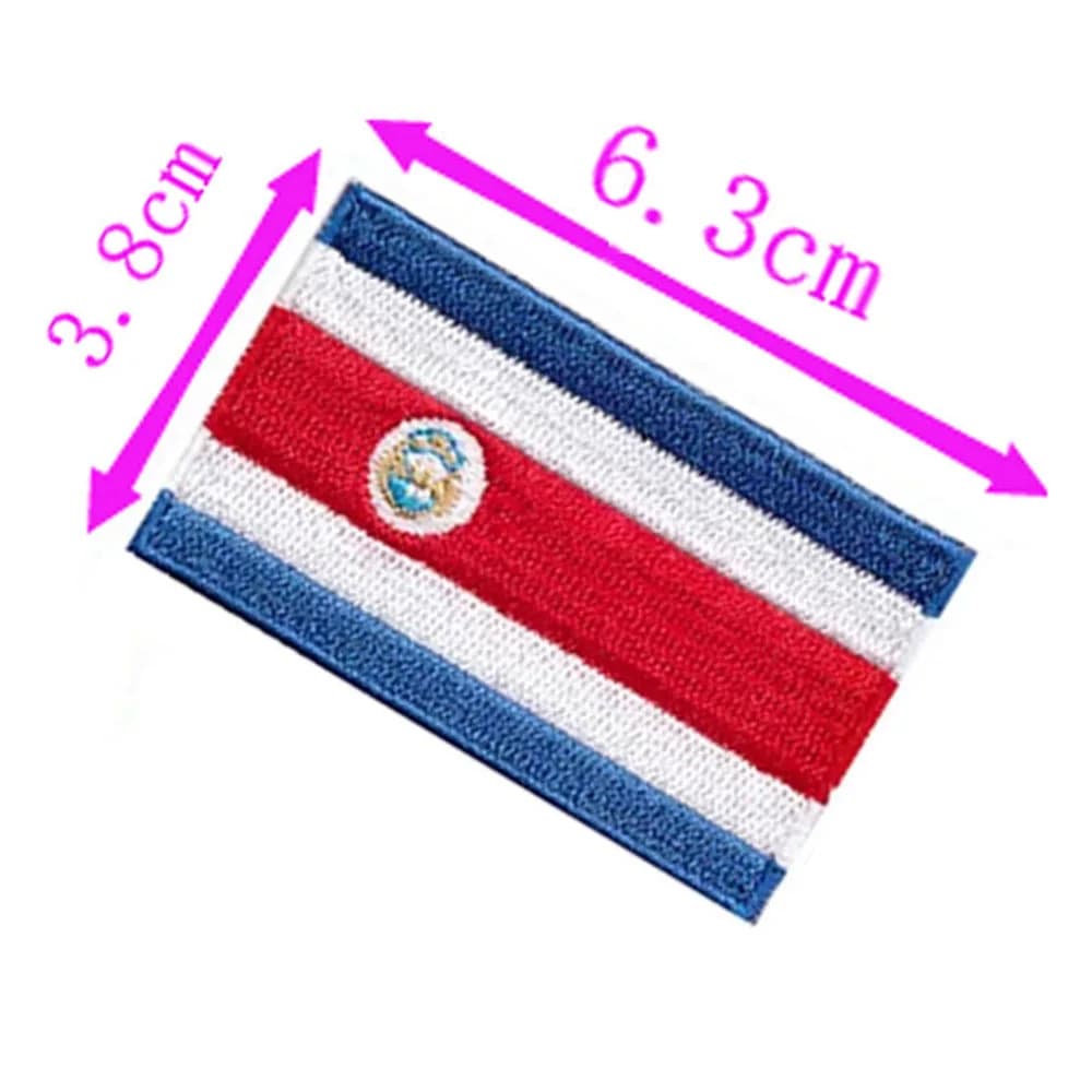 Patch brodé drapeau du Costa Rica 6,3 cm de large, thermocollant ou à coudre / artisanat / applique 
