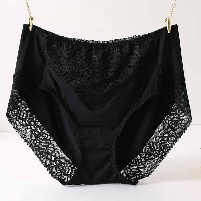 Culotte en soie de lait pour femmes, grande taille, Sexy, confortable, taille haute, sous-vêtements 
