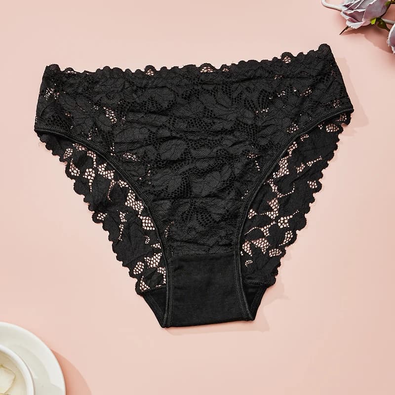 Slip taille haute en dentelle pour femmes, grande taille, Lingerie Sexy, doux, confortable, respiran