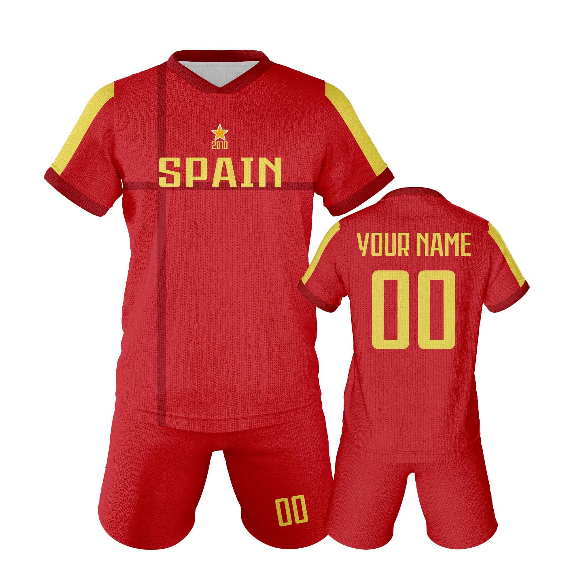 Ensembles de maillots de football personnalisés d'espagne, kit de football, tenue d'entraînement pou