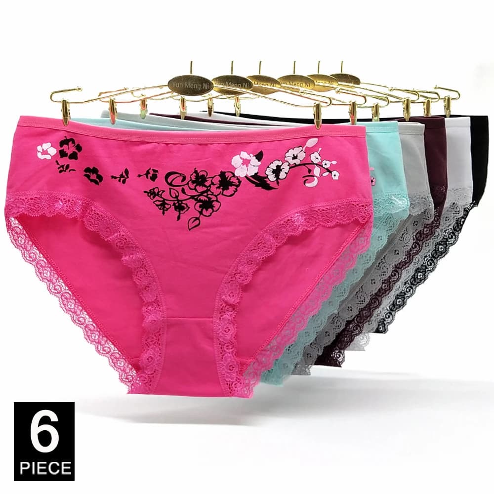 Slips en coton pour femmes, imprimé sexy, grande taille, taille moyenne, sous-vêtements pour femmes,