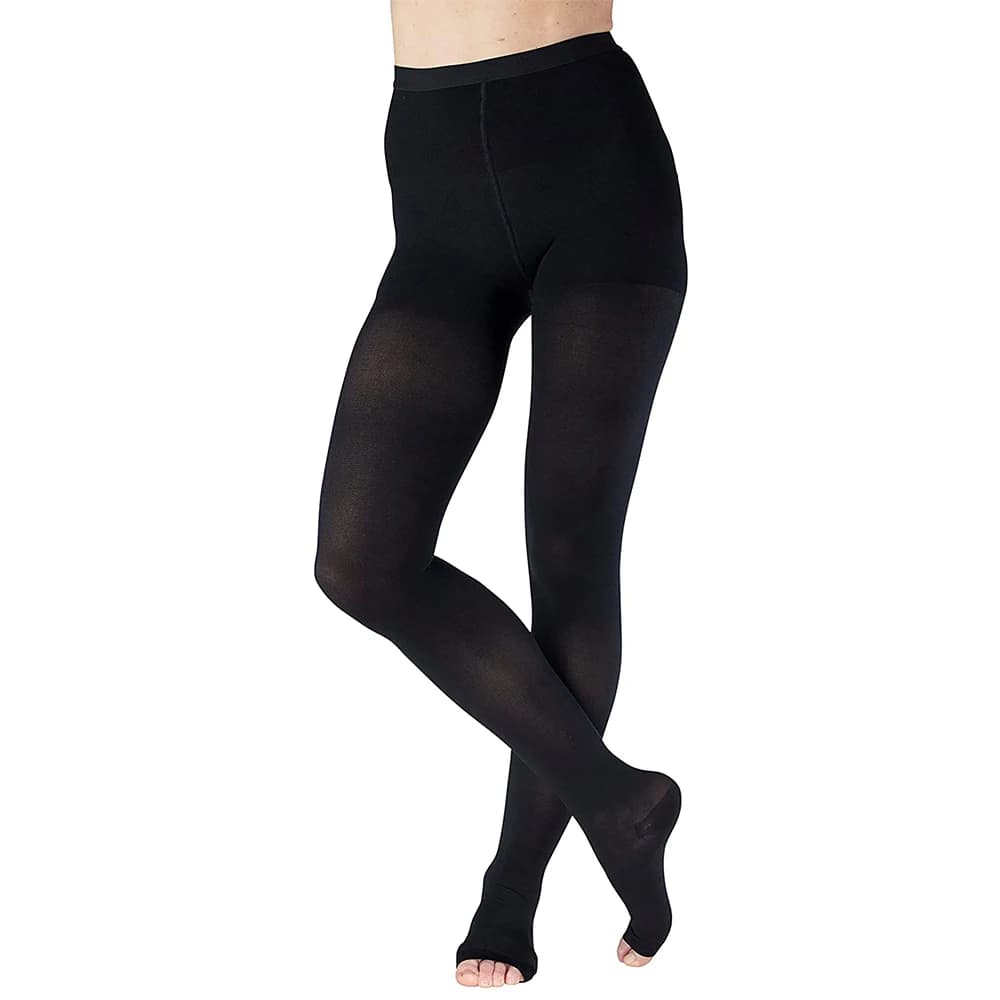 Legbeauty 34-46mmHg bas de Compression médical varices grande taille collants femmes bout ouvert cla