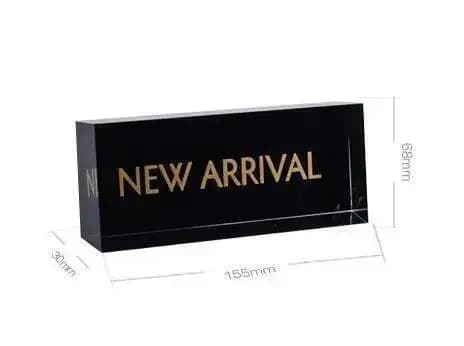 Nouvel arrivage : Panneau publicitaire de magasin, logo, marque, plaque, blocs de lettres en acryliq
