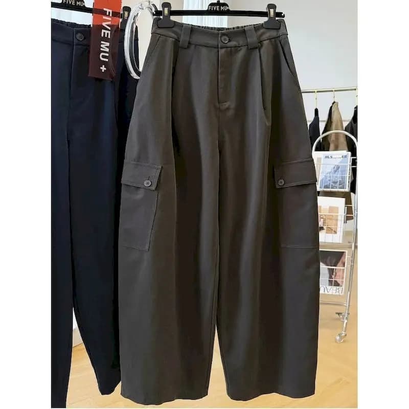 Pantalon cargo pour femme, grande taille, style sportif, vêtements de travail, style coréen, décontr