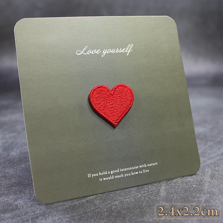 1 pièce coeur rouge Patch broderie autocollant fer sur patchs pour vêtements accessoires broderie br