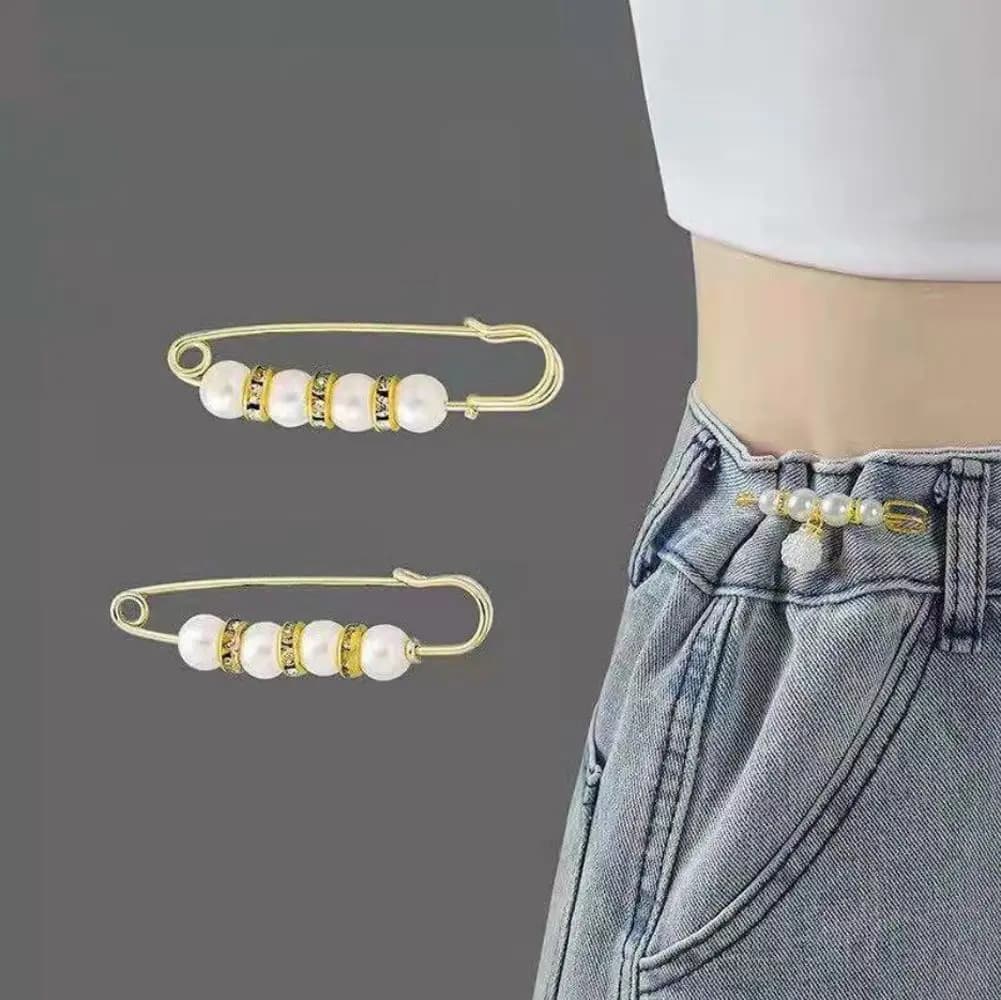 Épingles de ceinture en perles élégantes, artefact de fermeture à la taille, broche de serrage à la 