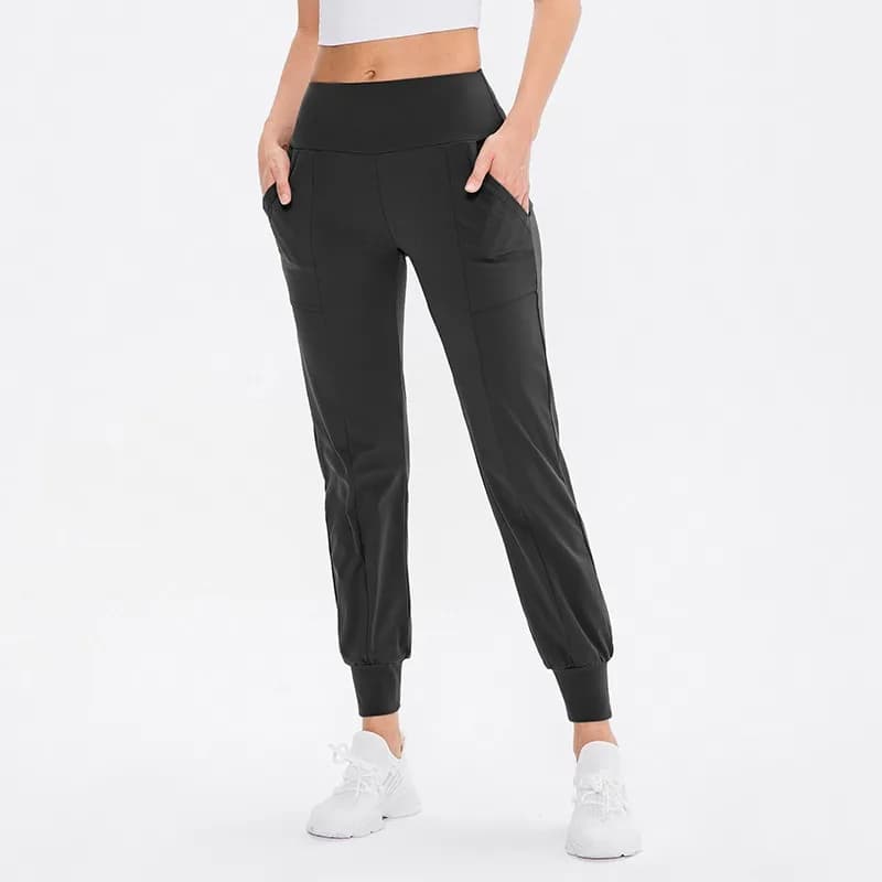 Pantalon de jogging taille haute pour femme, ample, avec cordon de serrage et poches, idéal pour le 