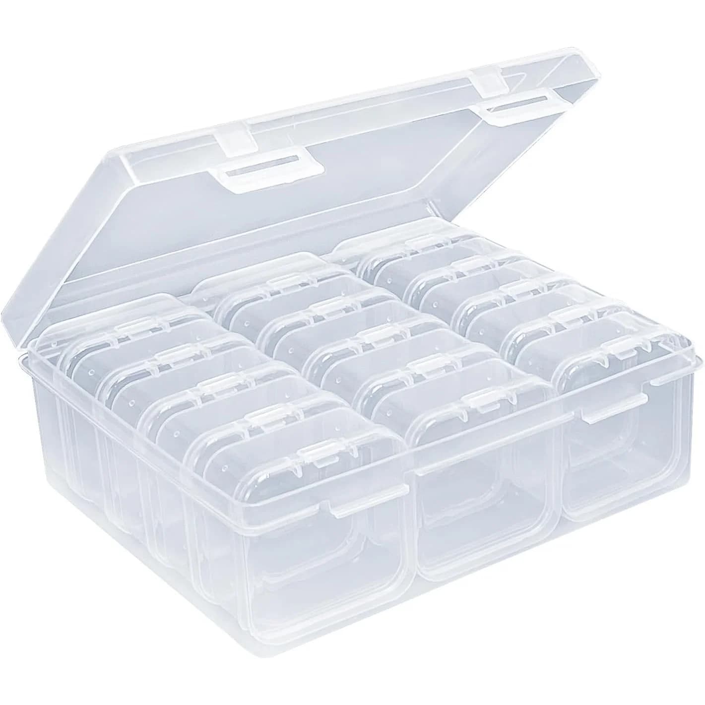 Boîte de rangement transparente pour perles multi-tailles — 15, 20 ou 45 compartiments (sélection fl