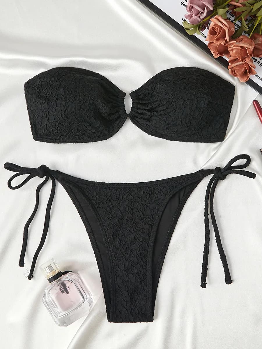 Maillot de bain pour femmes, blanc, noir, sexy, culotte tanga, push up, vêtements de plage, d'été, 2