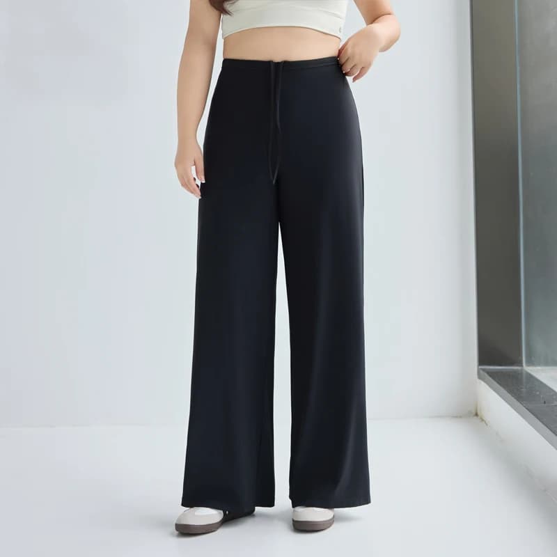 VITALINOVO Pantalon de survêtement à jambes larges pour femme, grande taille, confortable, jogging d