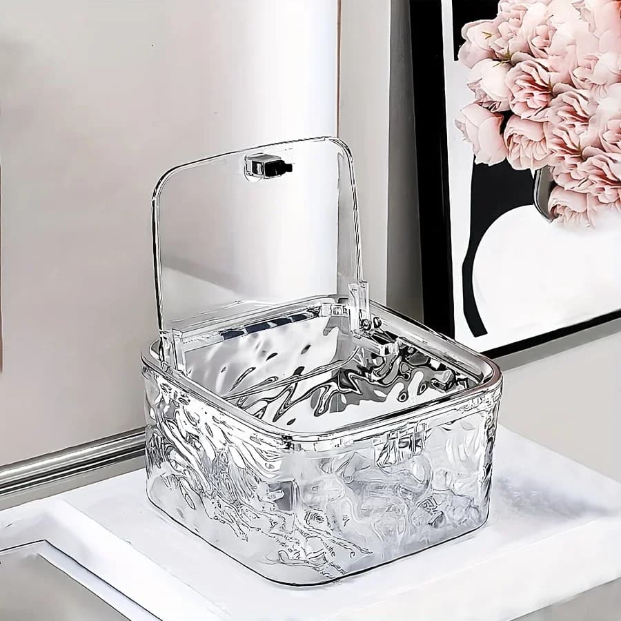 Boîte de rangement d'accessoires pour cheveux, organisateur d'attaches de cheveux en acrylique trans