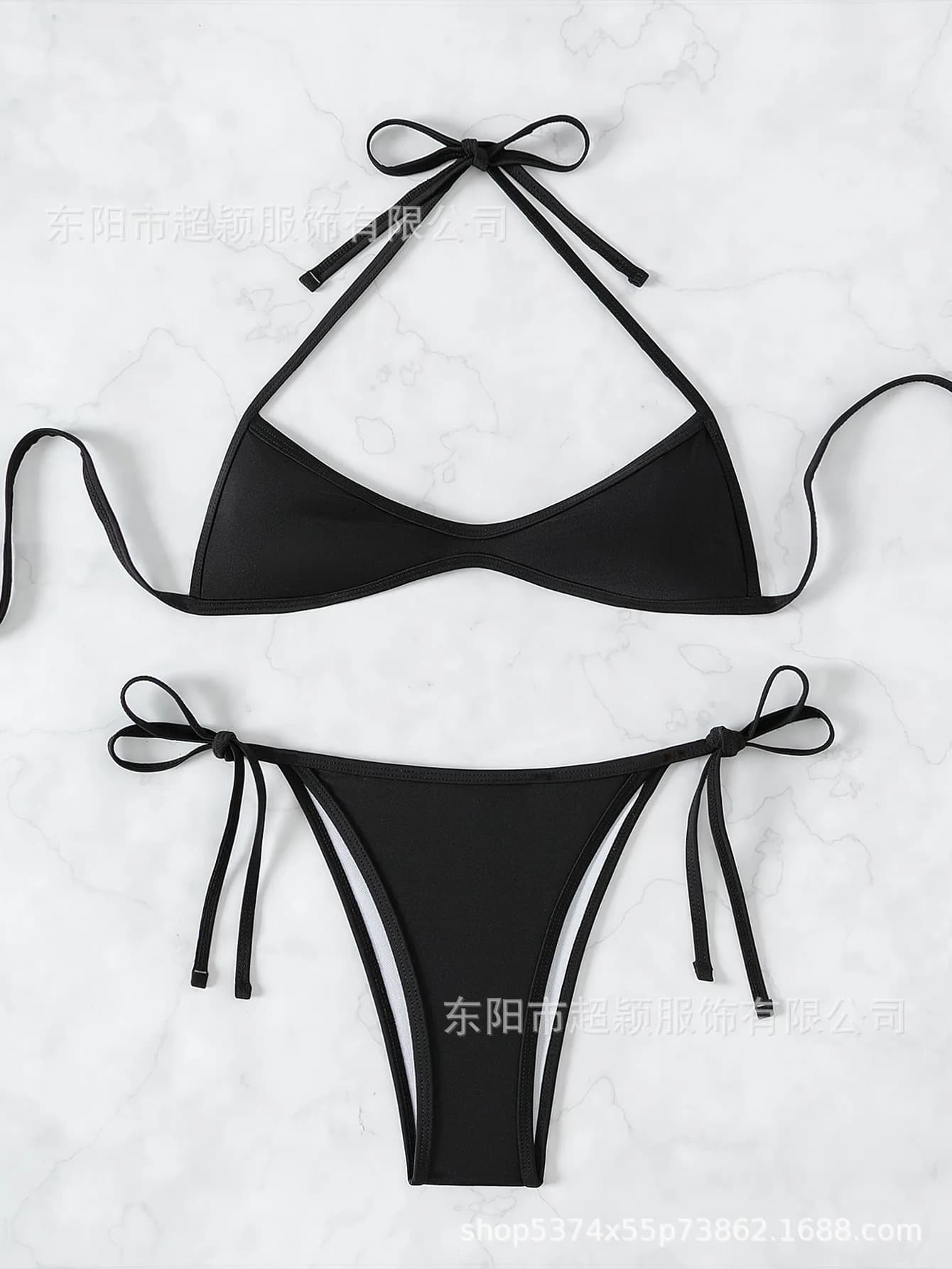 Maillot de bain une pièce sexy, ensemble deux pièces, document solide, livraison transfrontalière de