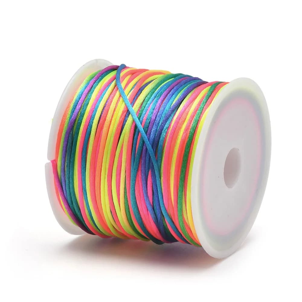 Corde en queue de rat en satin artisanal de 1,5 mm en nylon pour noeud chinois, macramé, garniture, 
