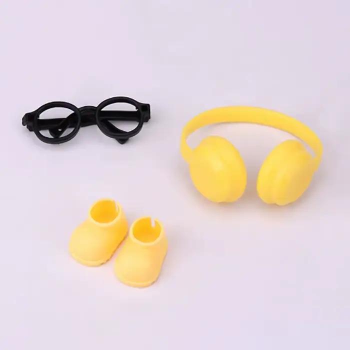 3 pièces/ensemble Mini poupée vêtements accessoires pour 15-17cm poupées comprend lunettes chaussure