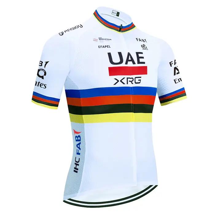 Nouveau maillot de cyclisme des états-unis blanc équipe totale maillot de vélo ensemble short et hau