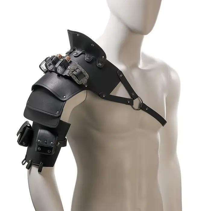 Armure médiévale à une épaule avec flacon d'alchimie, armure de pauldrons gothiques de Pirate en cui