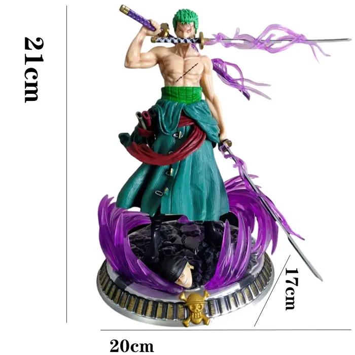 Figurine de dessin animé GK Roronoa Zoro, une pièce, 21cm, à trois lames, Sa-maximum, Manga, Collect