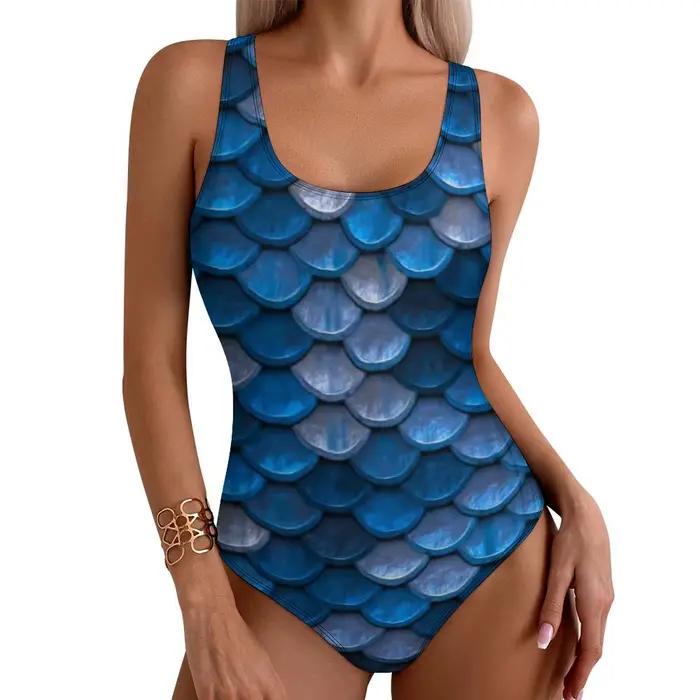 Maillot de bain en écailles de sirène vertes, Sexy, métallique, coloré, pour femmes, une pièce, tend