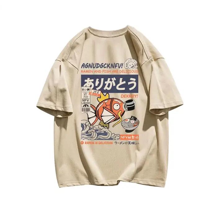 T-shirts à manches courtes imprimés pour hommes et femmes de rue d'anime japonais, T-shirts en coton