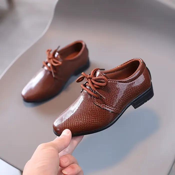 Zapatos NiBattShoes pour garçons, chaussures en cuir pour enfants, chaussures simples pour enfants,