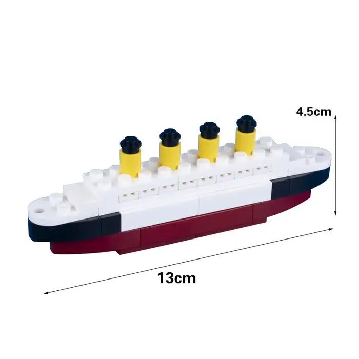 Ensemble de blocs de construction de modèles de bateaux Titanic, inspirés du film, pour cadeaux, kit