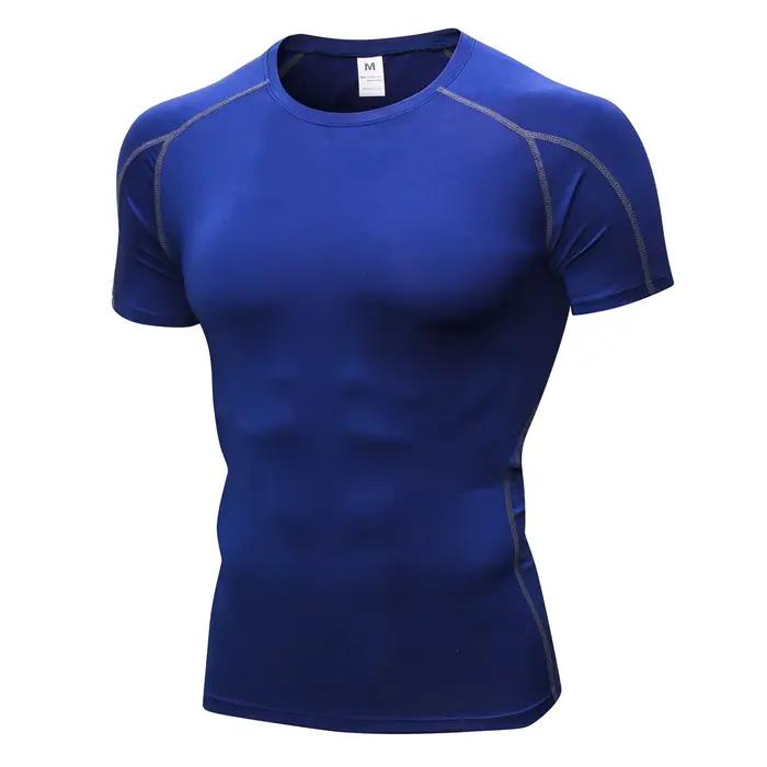 Sous-vêtements de compression à manches courtes pour hommes, séchage rapide, couche de base d'entraî